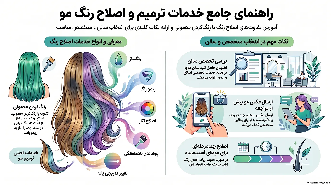 راهنمای جامع اصلاح رنگ مو
