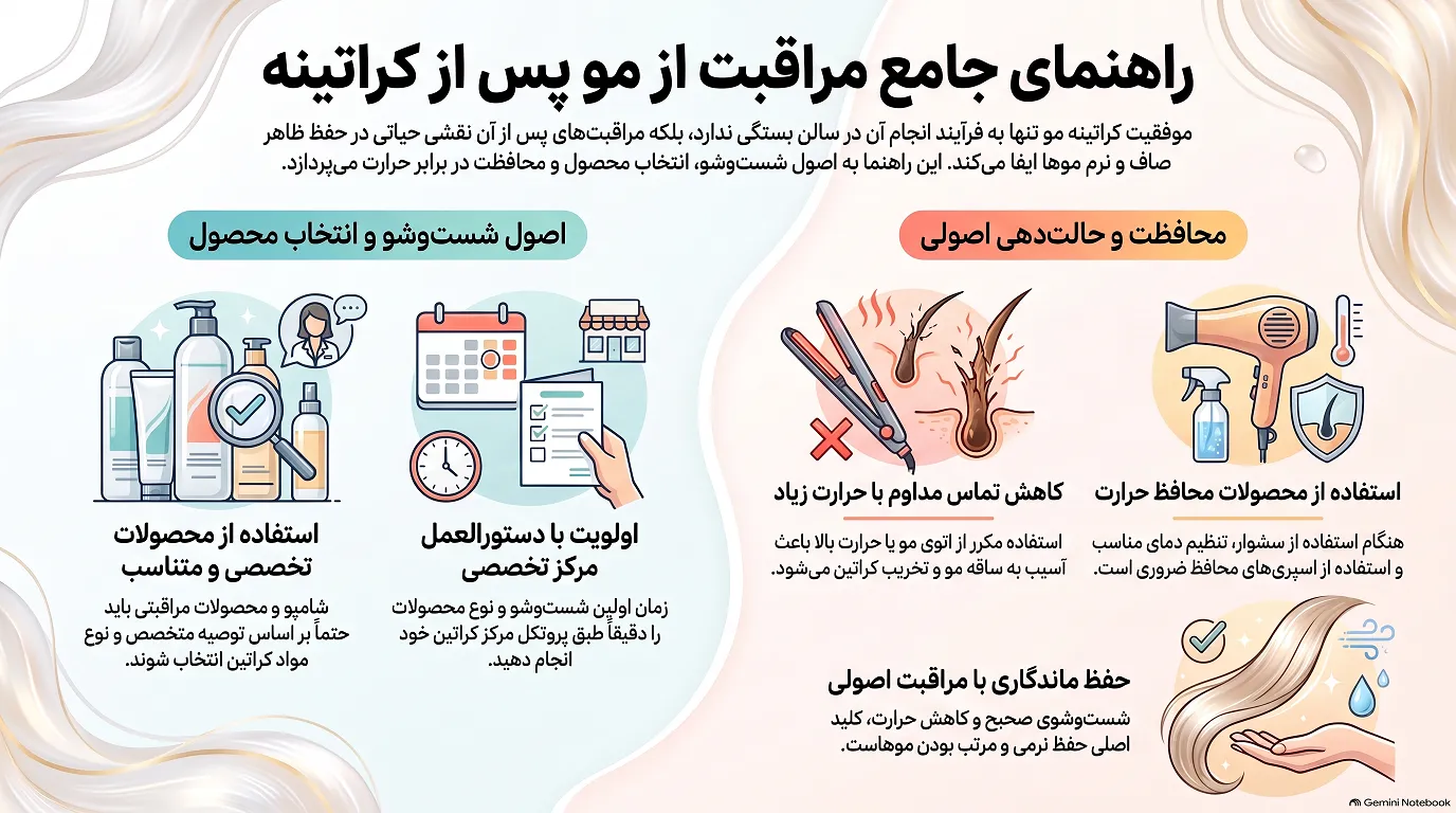 راهنمای جامع مراقبت از موهای کراتینه