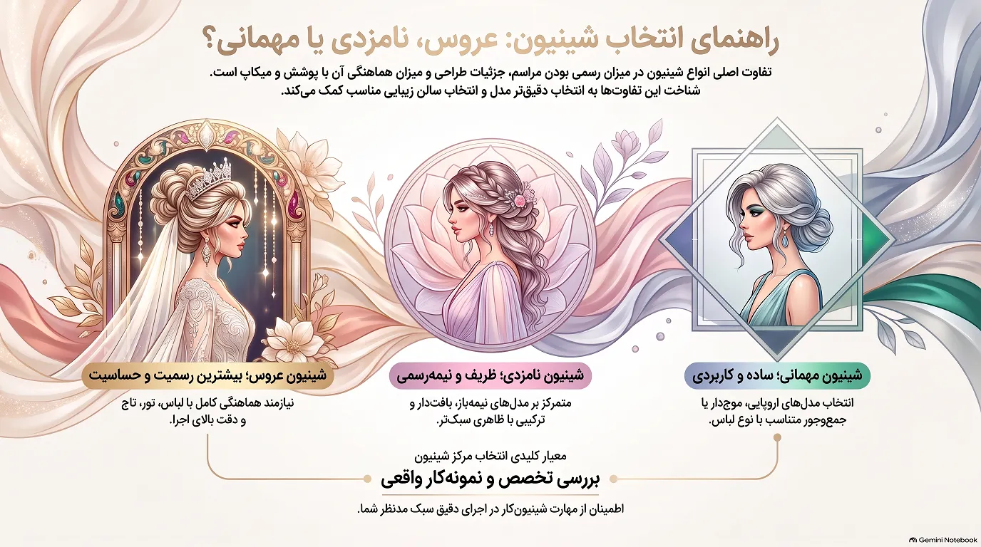 راهنمای انتخاب انواع مدل شینیون مو