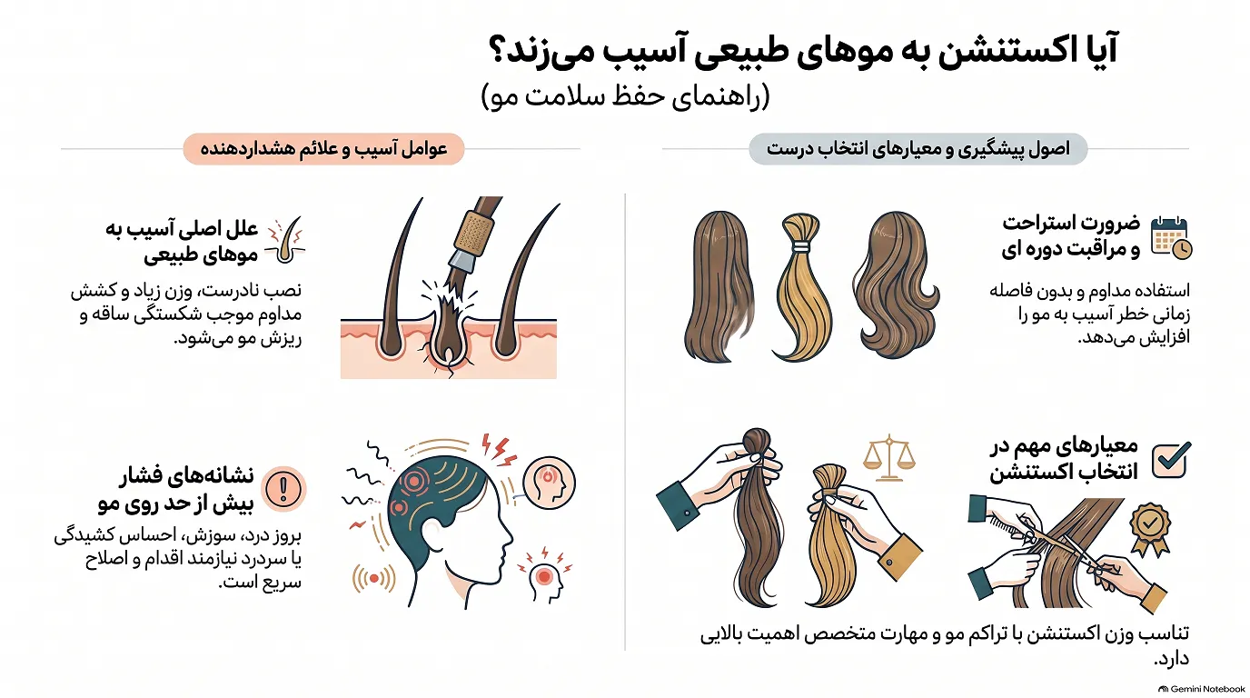 راهنمای اکستنشن و سلامت مو