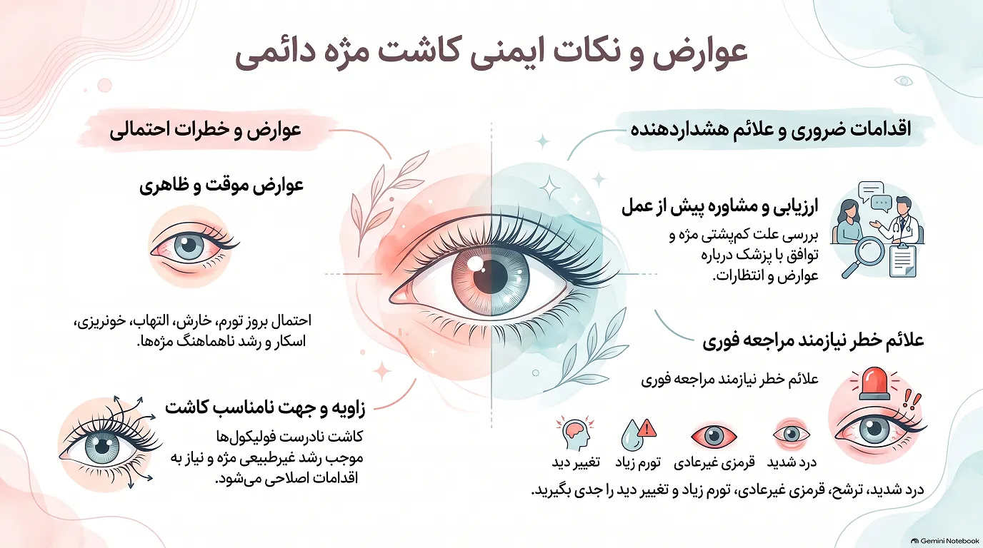 نکات ایمنی در مورد اکستنشن مژه دائمی